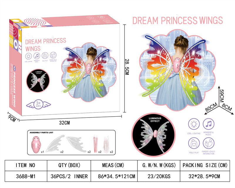 Light up fairy wings with motion
