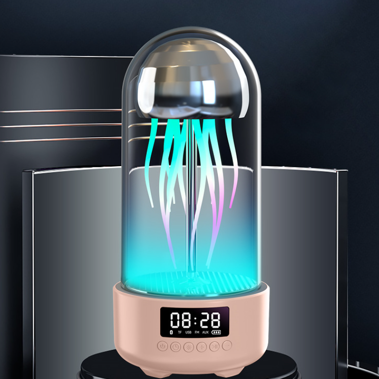 Colorful Jellyfish Lamp with Clock & Bluetooth Speaker