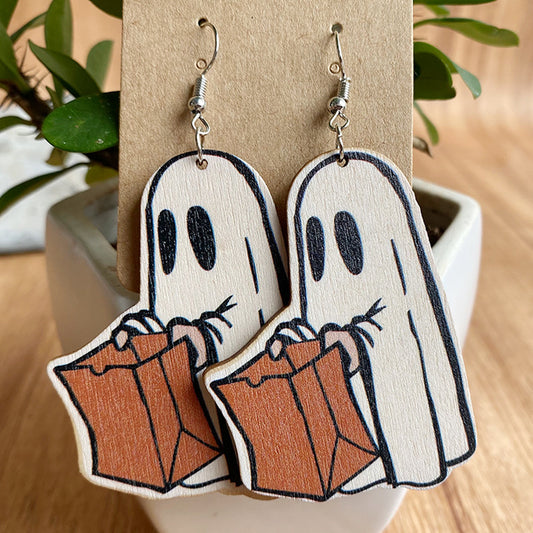 Halloween Wood Earrings