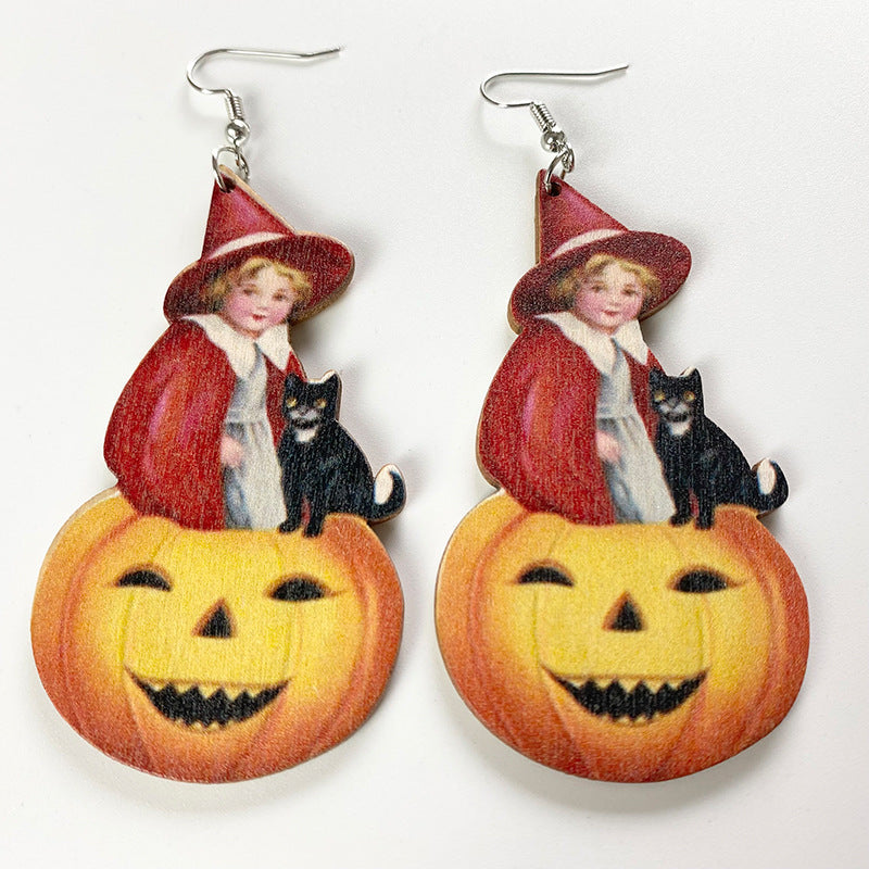Halloween Wood Earrings
