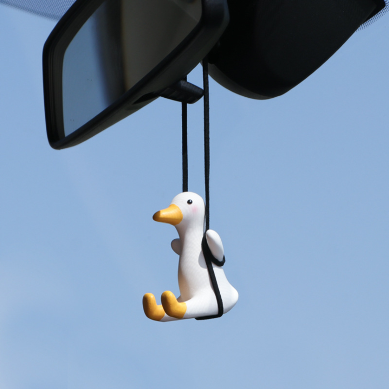 Gypsum Cute Car Accessory Swing Duck Pendant